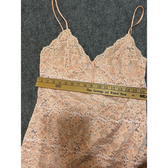 Via Nicci Romantic Nude Beige Floral Lace Slip dress‎ sheer lingerie size large - Picture 4 of 11